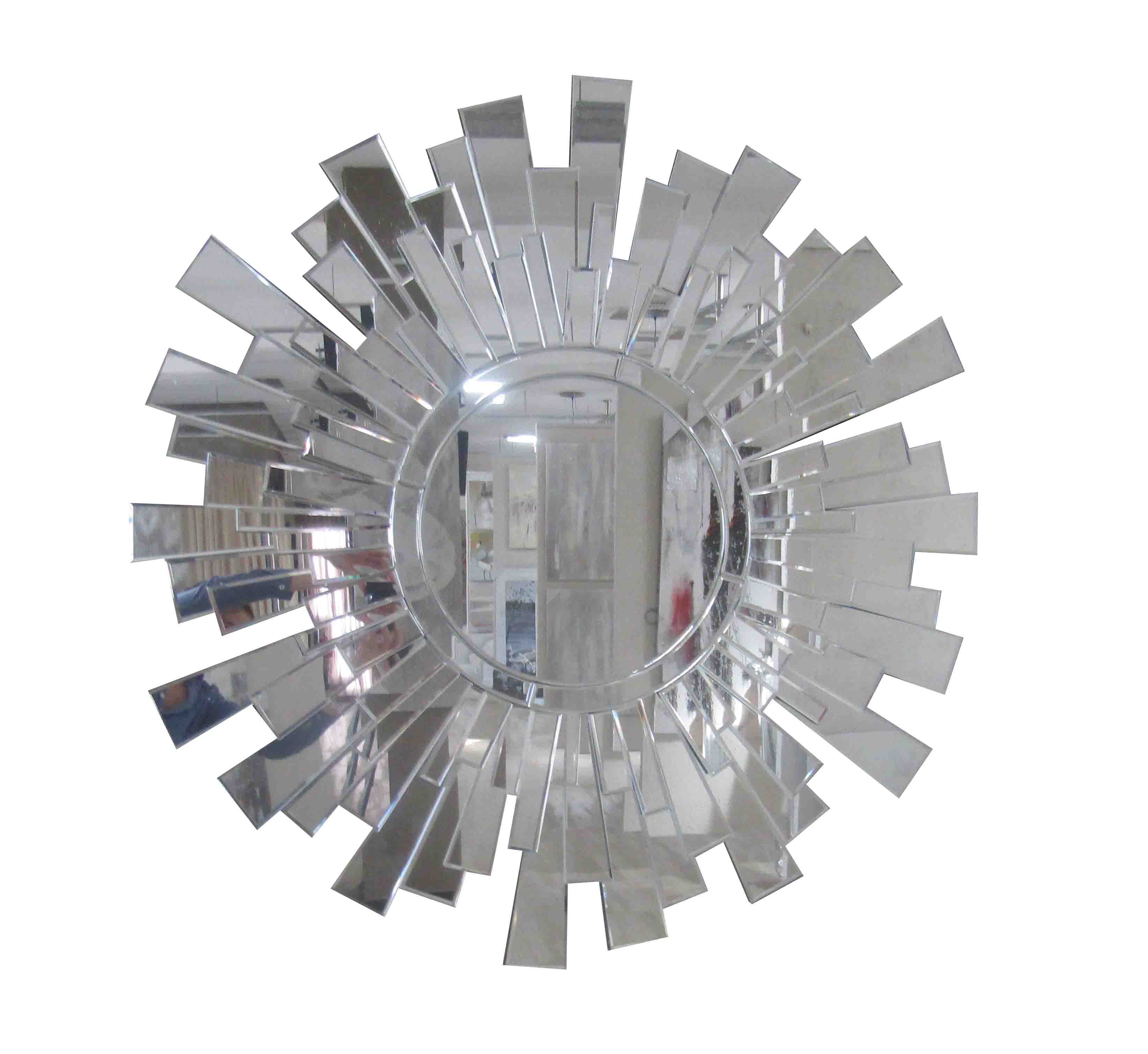 MC037 Wall décor art mirror on mirror round ornate sun shape